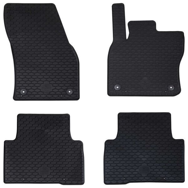 vidaXL Auto tepih 4 pcs Crna VW TIGUAN , za TOURAN TPE