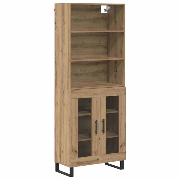 vidaXL Highboard Umjetnički hrast 69,5 x 34 x 180 cm Konstruirano drvo