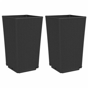 vidaXL Vrtne sadilice 2 kom crne 32,5 x 32,5 x 57 cm od PP-a