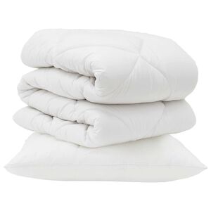 vidaXL Poplun s jastukom 2 pcs Bijelo Mikrovlakna