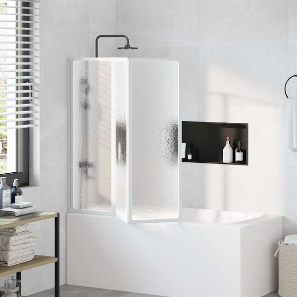 Pregrada za kadu s 3 sklopiva panela, 117 x 120 cm