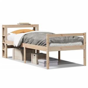vidaXL Krevet za starije s uzglavljem 75x190 cm od borovine