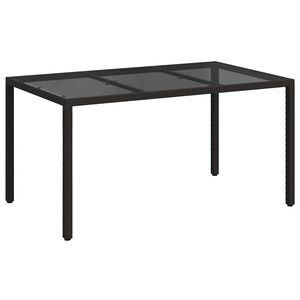 vidaXL Stol za vrt Crna 150 x 90 x 75 cm poliratan