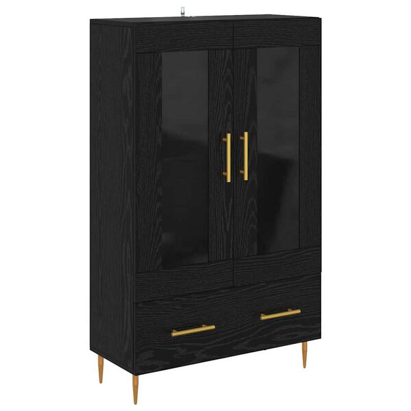vidaXL Highboard s ladicama Crni hrast 69,5 x 31 x 115 cm