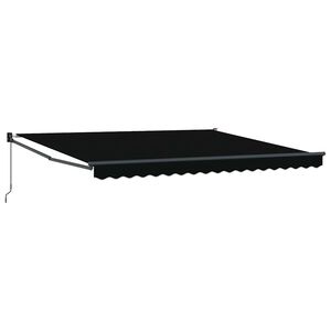 vidaXL Skrovita tenda Crna 400 &times; 300 cm Poliester i aluminij