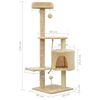 vidaXL Penjalica za mačke sa stupovima za grebanje bež 120 cm