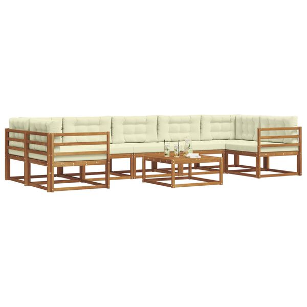 vidaXL Set vanjskih sofa s jastukom 8 pcs Prirodna i krem