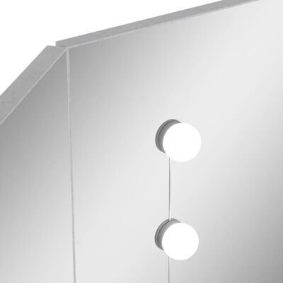 vidaXL Kutni toaletni stolić LED siva boja betona 111 x 54 x 141,5 cm