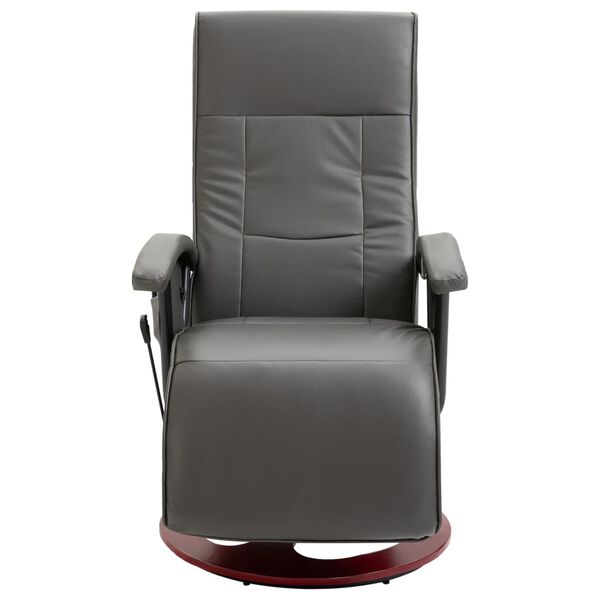 vidaXL Masažna fotelja od umjetne kože siva