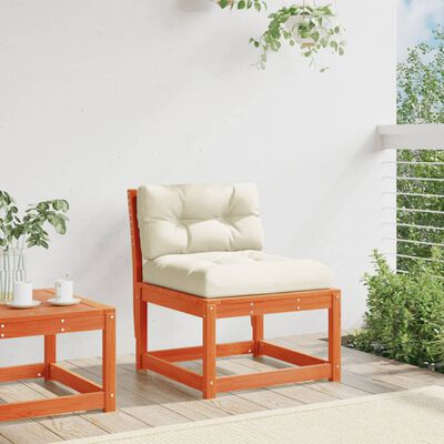 vidaXL Vrtna sofa s jastucima voštano smeđa od masivne borovine