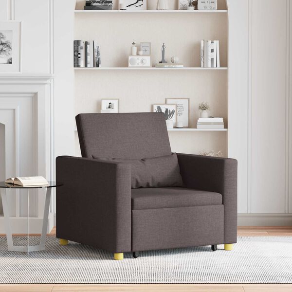 vidaXL Sofa na razvlačenje Singl Tamno smeđa 90 x 165 x 87 cm tkanina