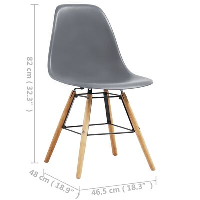 vidaXL Blagovaonske stolice od plastike 4 kom sive