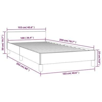 vidaXL Okvir za krevet s uzglavljem plavi 100x200 cm od tkanine