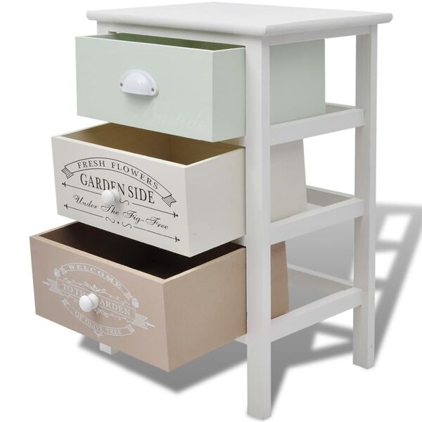 vidaXL Francuski ormarić za pohranu s 3 ladice drveni