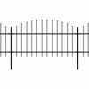 vidaXL Vrtna ograda s vrhom koplja Čelik 1781,5 x 125 cm Crna