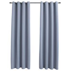 vidaXL Zavjese za zamračivanje s prstenima 2 kom sive 140 x 225 cm