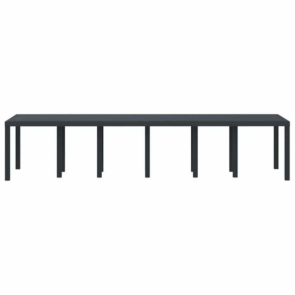 vidaXL Vrtni stol za obedovanje Antracit 350 x 100 x 73 cm poliratan