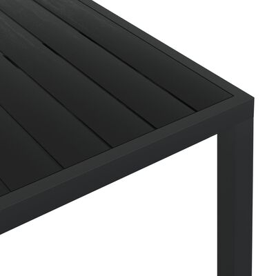 vidaXL Vrtni stol crni 185 x 90 x 74 cm aluminijum i WPC