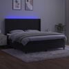 vidaXL Krevet box spring s madracem LED crni 160x200 cm bar&scaron;un