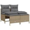 vidaXL 4-dijelni set vrtnih sofa s jastucima bež od poliratana