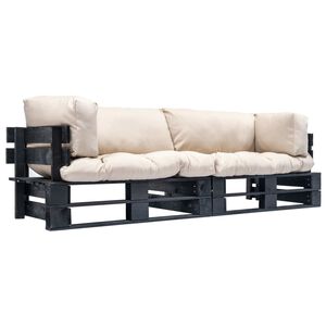 vidaXL 2-dijelni set vrtnih sofa od paleta od borovine s jastucima
