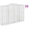 vidaXL Lučne gabionske ko&scaron;are 3 kom 300x50x200/220cm pocinčano željezo