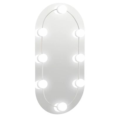 vidaXL Ogledalo s LED svjetlima 60 x 30 cm stakleno ovalno