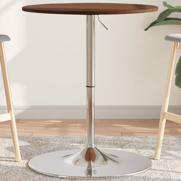 vidaXL Barski stol tamnosmeđi &Oslash; 60 x 89,5 cm od masivne hrastovine