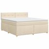 vidaXL Boxspring krevet s madracem Krem 140 x 190 cm Tkanina