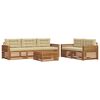 vidaXL Set vanjskih sofa s jastukom 6 pcs Prirodna i bež