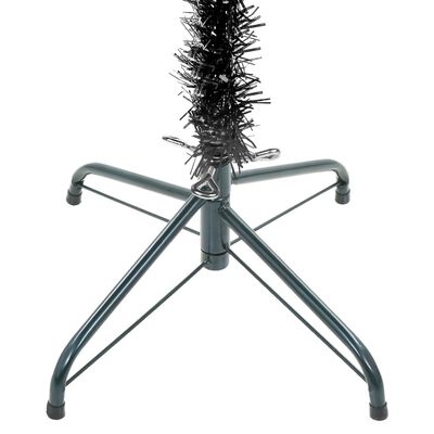 vidaXL Tanko osvijetljeno božićno drvce crno 240 cm