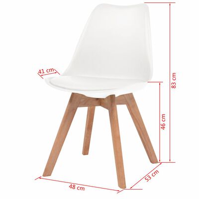 vidaXL Blagovaonske stolice od umjetne kože 4 kom bijele