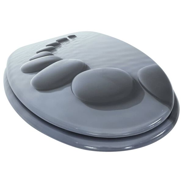 vidaXL Toaletna daska s mekim zatvaranjem MDF s uzorkom kamenja