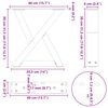 vidaXL Noge za klub stolić 2 kom Crne 40 x (30-31,3) cm Čelik