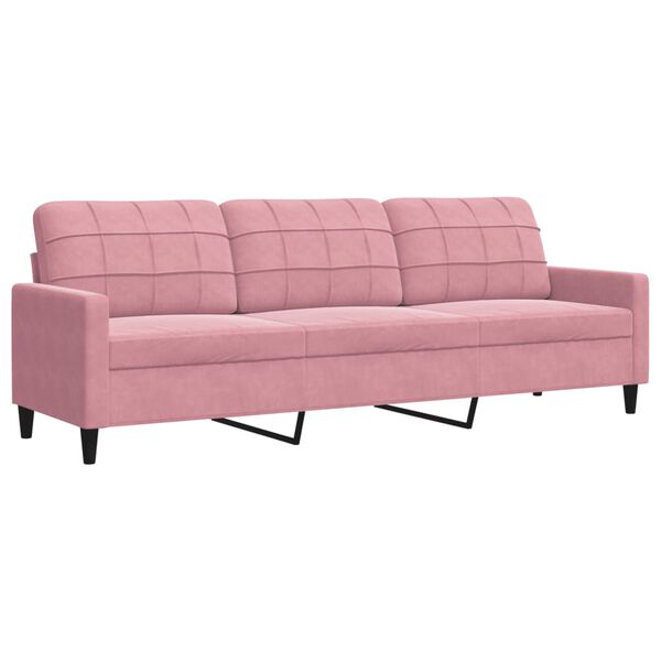 vidaXL 4-dijelni set sofa s jastucima ružičasti bar&scaron;unasti