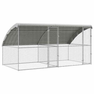 vidaXL Kavez za piliće 2 kom. Srebrna 400 x 200 x 200 cm