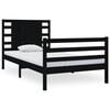 vidaXL Okvir za krevet od masivne borovine crni 90 x 200 cm