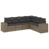 vidaXL 6-dijelni set vrtnih sofa od poliratana s jastucima sivi