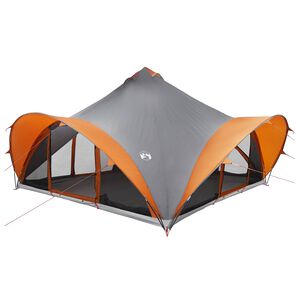 vidaXL Tipi &scaron;ator Siva i narančasta Za 18 osoba Poliester i čelik
