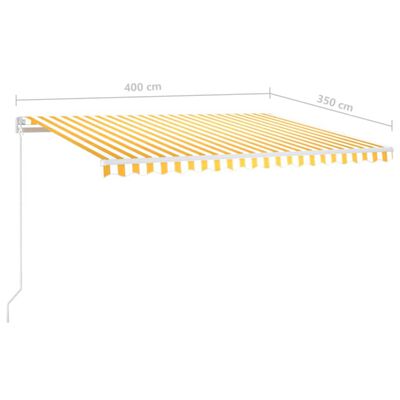 vidaXL Tenda na ručno uvlačenje 400 x 350 cm žuto-bijela