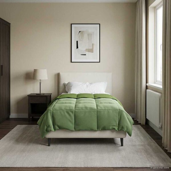 vidaXL Ljetni pokrivač &Scaron;onerisan Zelena 135 x 220 cm Mikrovlakna