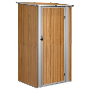 vidaXL Vrtna kućica smeđa 118,5x97x209,5 cm pocinčani čelik