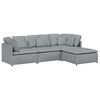 vidaXL Modularna sofa s podnožjem i jastucima, tkanina, svijetlo siva