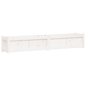 vidaXL Vrtna sadilica bijela 180 x 31 x 31 cm od masivne borovine