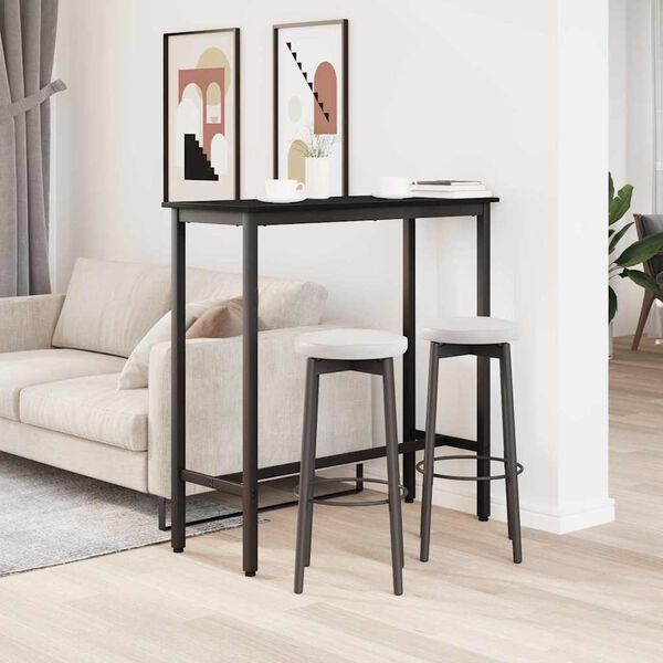 vidaXL stol Crni hrast 100 x 40 x 100,5 cm Inženjerska drva i čelik