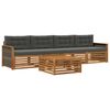 vidaXL Set vanjskih sofa s jastukom 5 pcs Prirodna i antracit