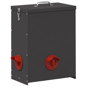 vidaXL Hranilica za piliće Crna 32,5 x 20,5 x 43 cm 25 kg