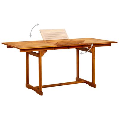 vidaXL Vrtni blagovaonski stol (120-170) x 80 x 75 cm od drva bagrema
