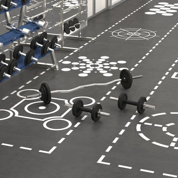 vidaXL Set dvoručnih i jednoručnih utega 30 kg od lijevanog željeza