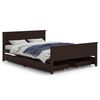 vidaXL Okvir za krevet s 4 ladice tamnosmeđi 160 x 200 cm od borovine